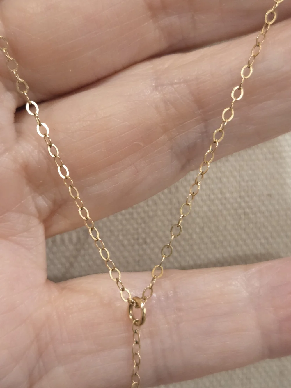 Delicate Gold Tone Y-Necklace - Elegant Bar Pendant - 1/20 14k GF